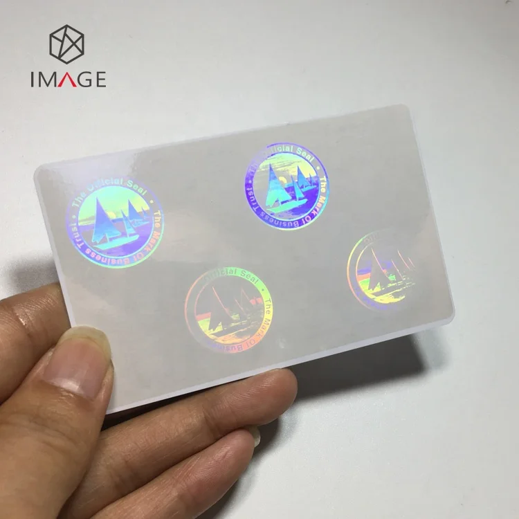 84*52mm Clear Transparent Custom Adhesive Hologram Overlay Sticker for ID Cards