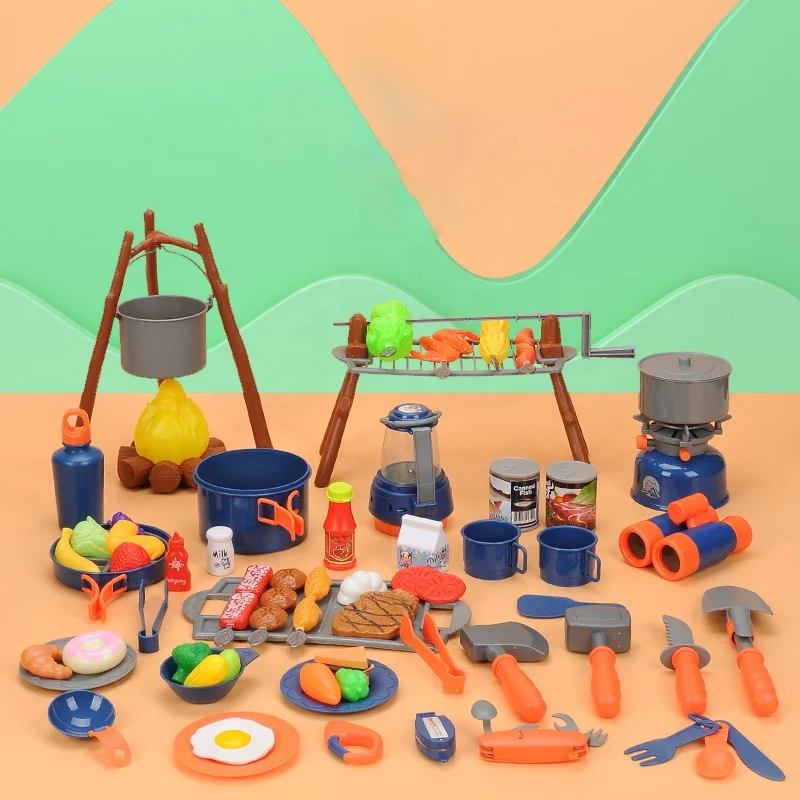 Outdoor Pretend Play 2-in-1 Flashlight-lantern Adventure Camping Gear Tool Set Toy Camping Lamp for Kids Little Explorer