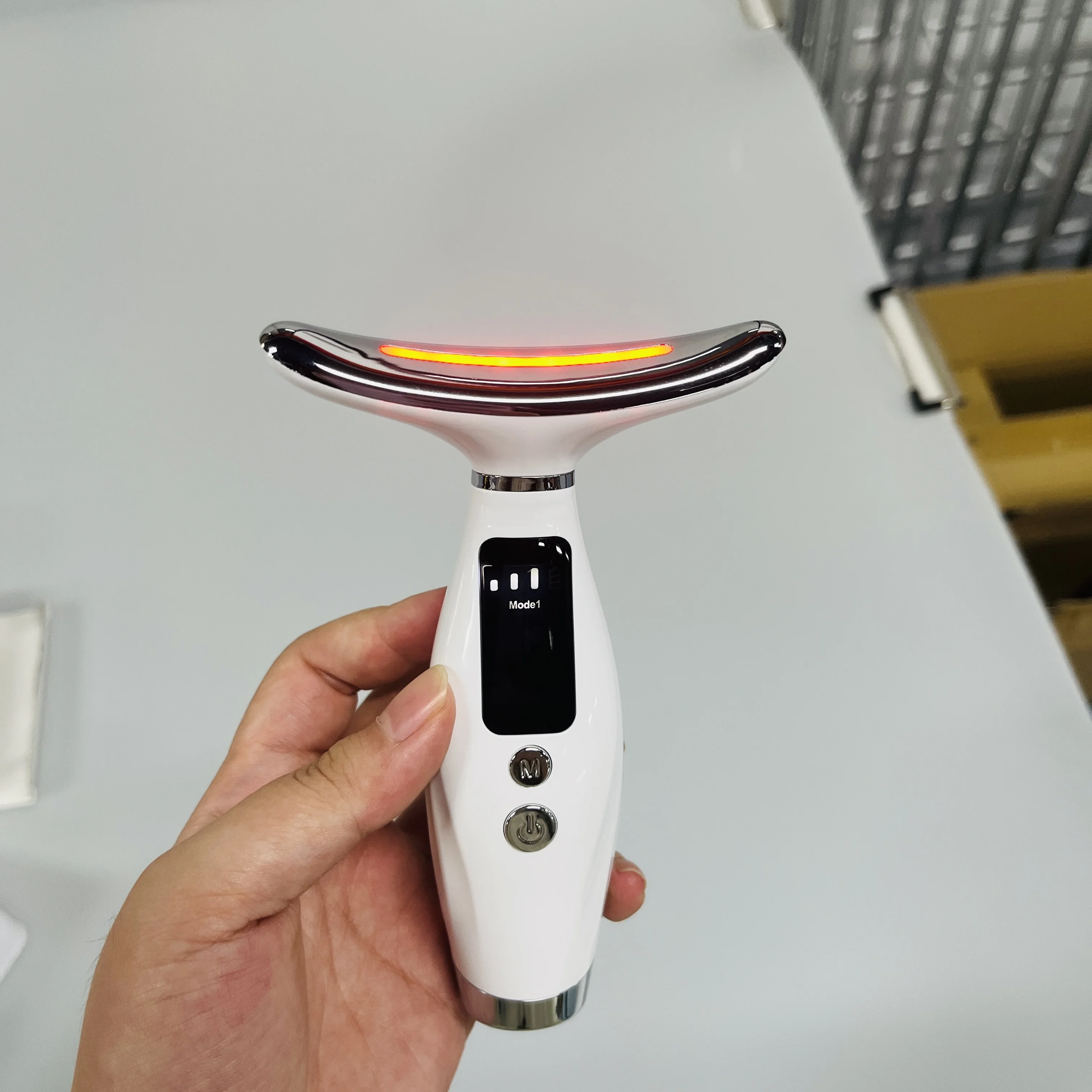 7 colors RF EMS LED Face Lift Machine Facial Beauty Device Skin Wrinkle Removal Photon Therapy Electric Neck Face Lift Massager