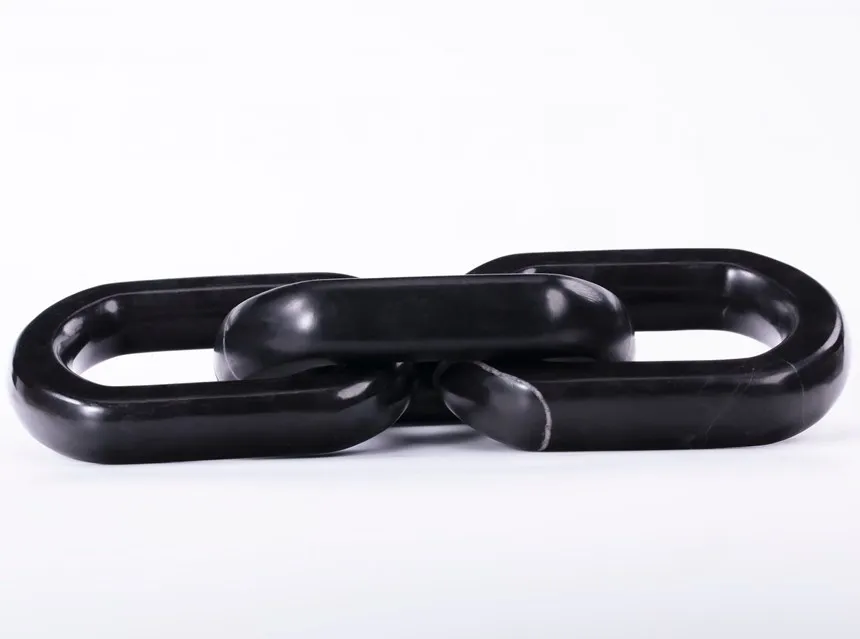 Luxury Home Decor White/Black Marble Chain Link