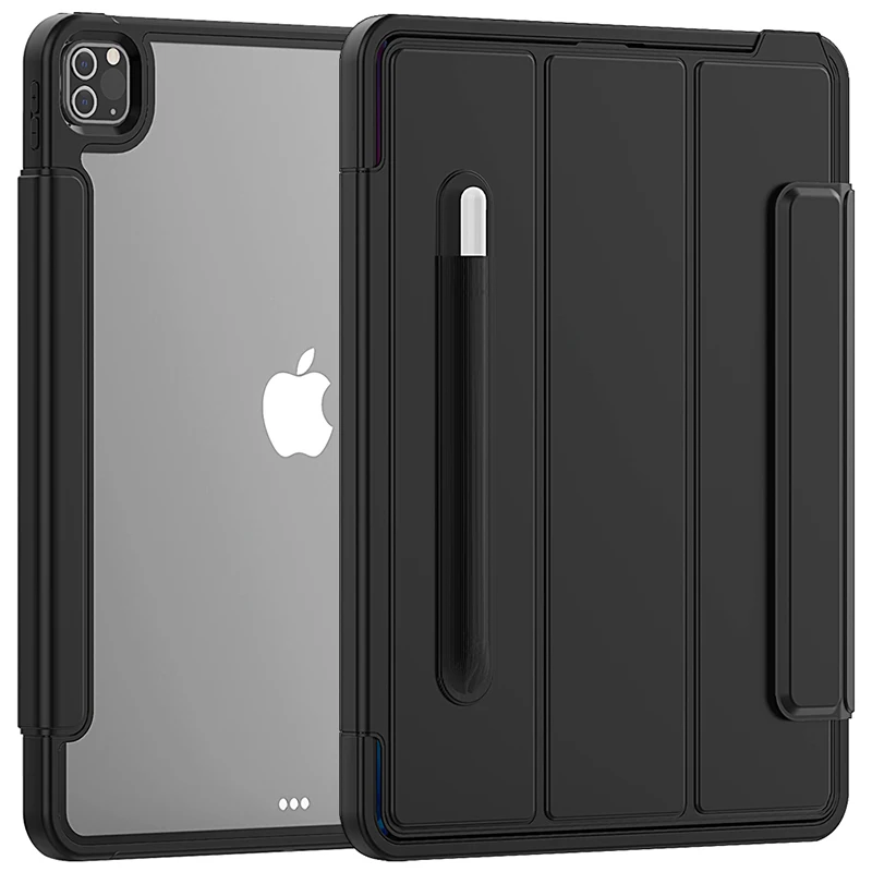 Кожаный чехол с откидной крышкой и слотом для карандаша iPad pro 12 9 2020/2018 функцией автоматического пробуждения сна
