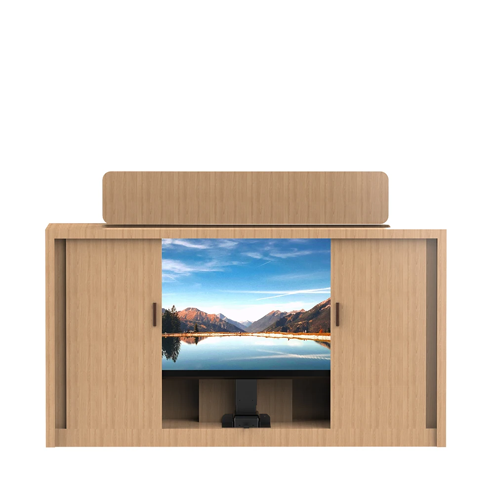 Modern TV Lift Mechanism Motorized Metal Height Adjustable Remote Control TV Stands For Meeting Room