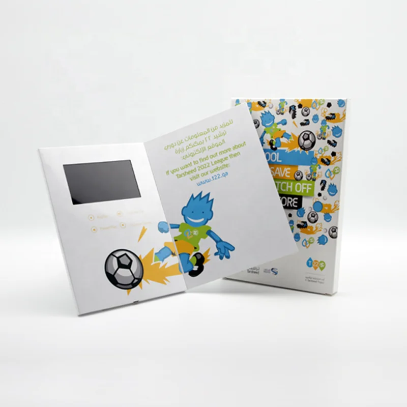 Factory Wholesaler White Card Connected Video Brochure Lcd Screen