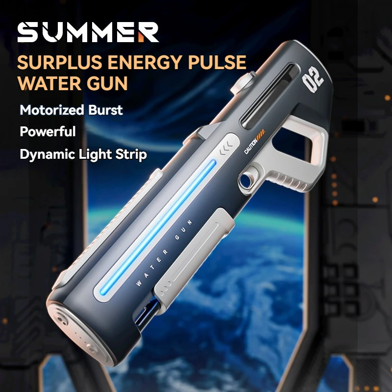 Outdoor Water Playing Toy 700ml Electric Water Gun with LED Lights Continuous Firing and Water Absorption for Ultimate Fun