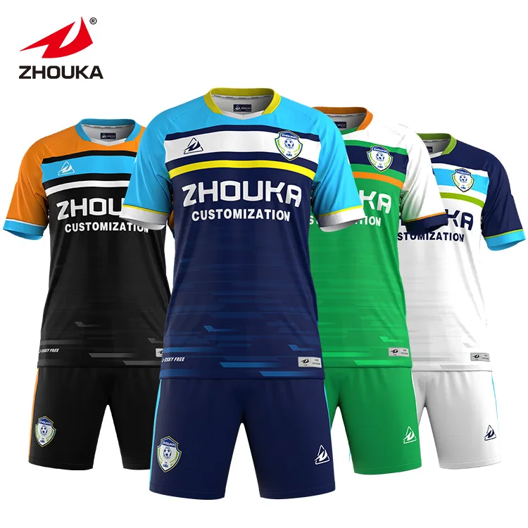 Sports football uniform soccer  team kit wear jersey set football uniform quick dry/ breathable soccer wear for men