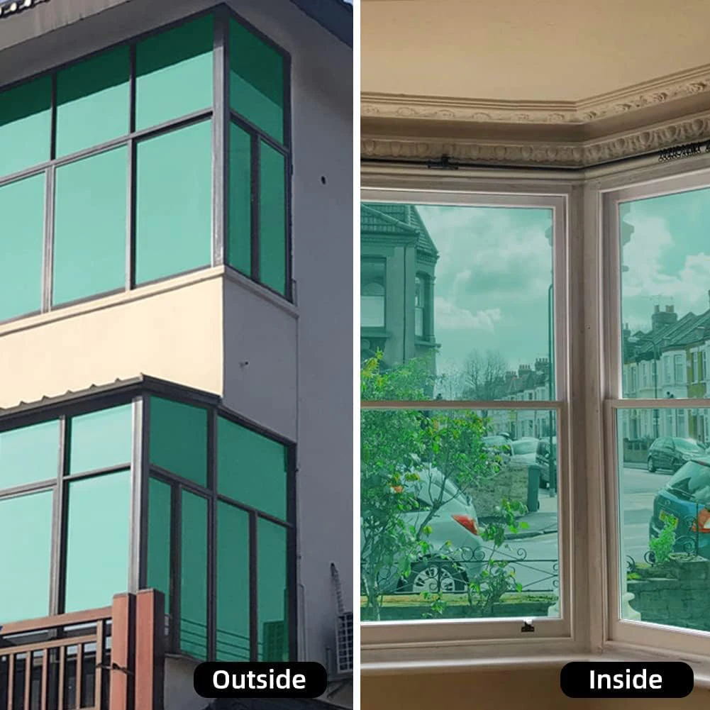 Explosion-proof  Privacy Window Film Building Window Tint Glass Window Film Green Silver Building Film