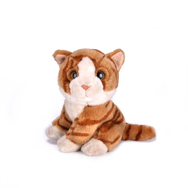 HL cute Simulation Cat Plush Toy Lifelike Stuffed Animals Toys Soft Cat Doll Peluche Animal Plush Dolls Kitty Multi Patterns