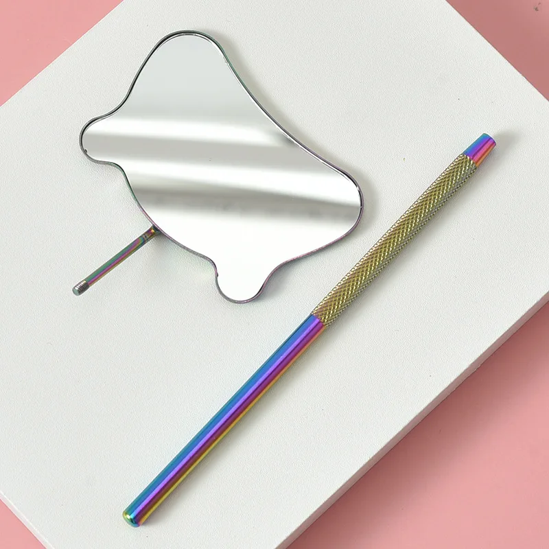 Wholesale Special Hello Kitty High Quality Handheld Eyelash Extension Checking Mirror with Handle Cute Makeup Inspection Mirror