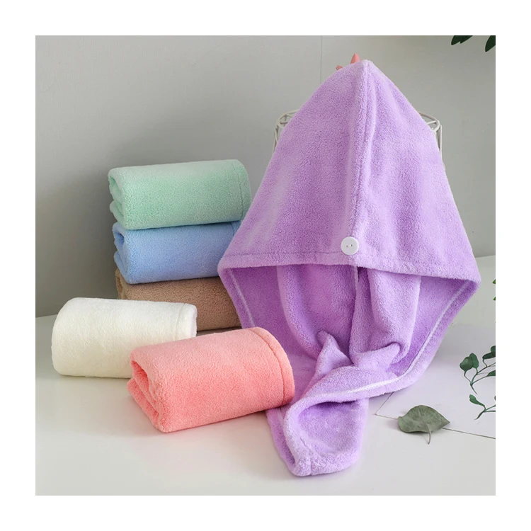 Bulk manufacturer double layers microfiber hair dry urban hair towels