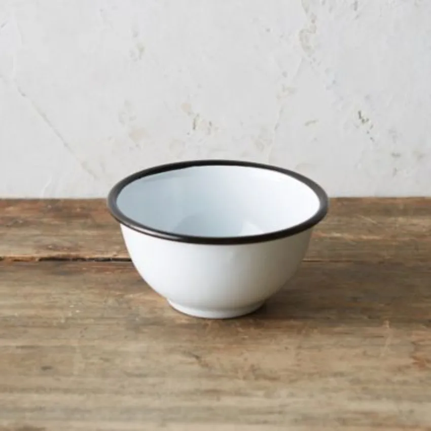 Mini 16cm Splatter white color Enamel iron Footed salad pasta Bowl