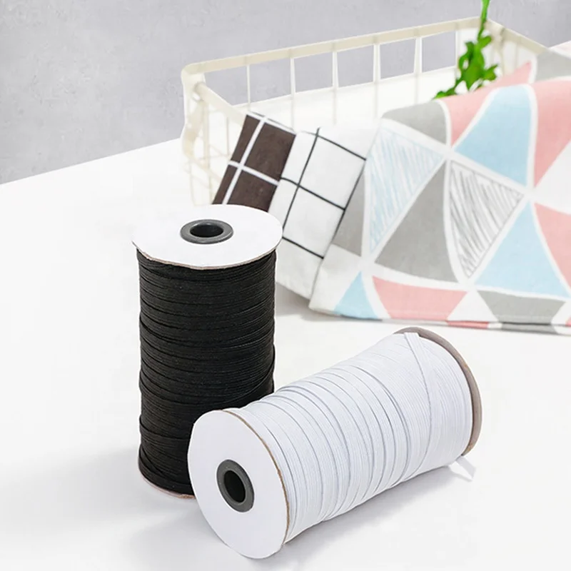 
In stock factory band elastic wholesale 6mm elastic band/custom White color elastic ribbon earloop wristband 