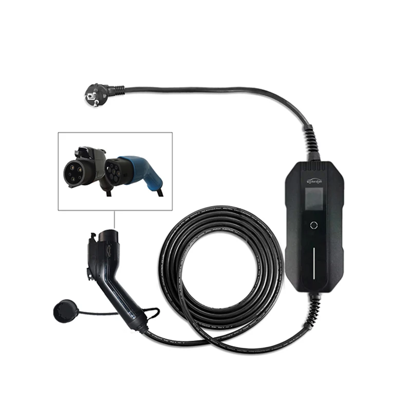 
Индивидуальный Светодиодный индикатор состояния интегрированный зарядный кабель типа 1 для электромобиля schuko с контроллером 32a-регулируемый G2 