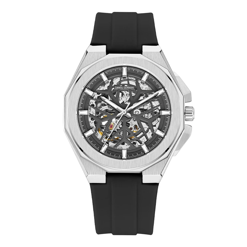 Daniel Gorman DG8110 Reloj Automatico Hombre Skeleton Man Watches Luxury Stainless Steel 5 Atm