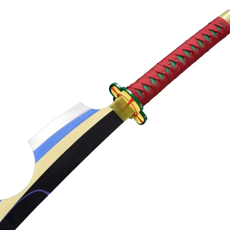 Toy Sword Steel Wooden 104cm Anime Katana Toy Wooden Samurai Sword Weapon Samurai Demon Slayer Wooden Japanese Bamboo 1:1 104cm