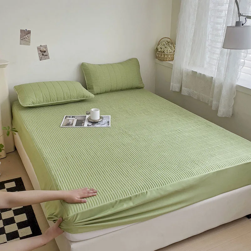 A Class Waterproof Bed Sheet Pillowcase Three Piece Set Cover Mattress Protective