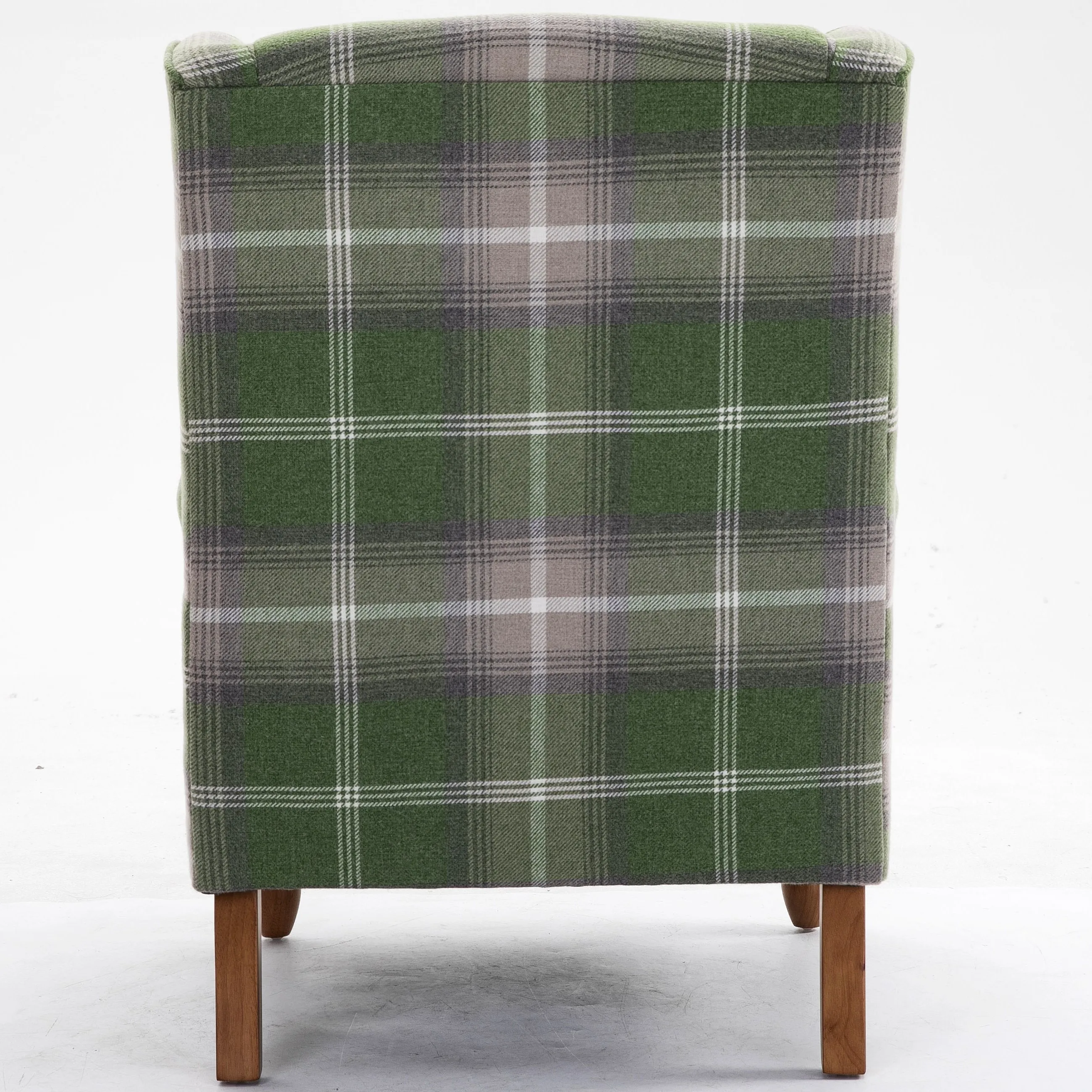 Классическое кресло из зеленой ткани с мягкими ножками из массива дерева для гостиной, стул с акцентом