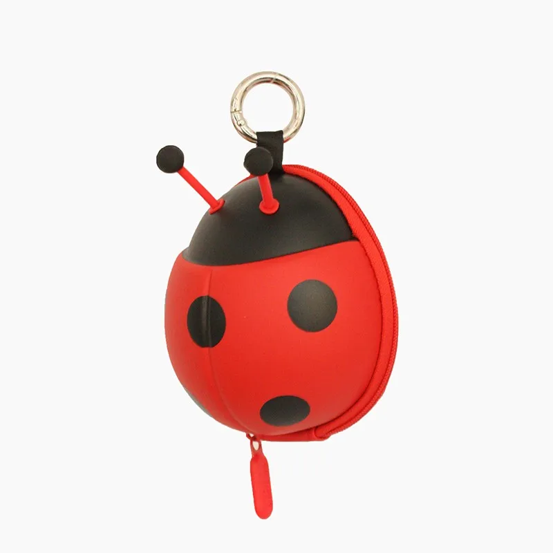 Супермилая оптовая продажа персонализированная дорожная сумка для карт с божьей коровкой кошелек мелочи логотипом OEM допустимый короткий полиэстер унисекс