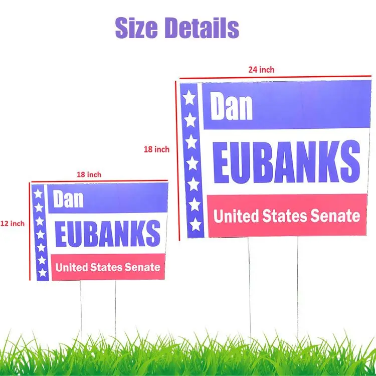 plastic custom yard sign corrugated   advertising 18x24 with h-stakes Corrugated Hollow Yard Pp Sign With Stake