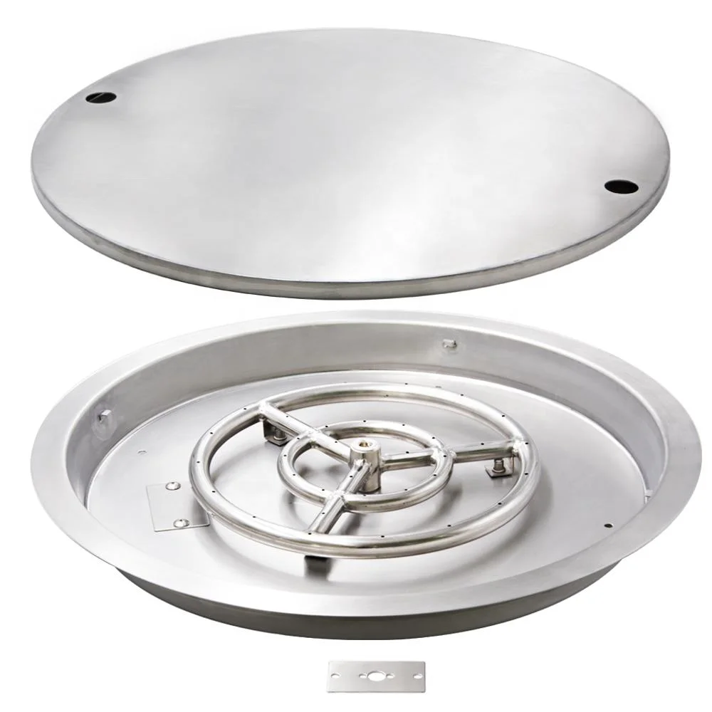Round Fire Pit Pan With Burner Apply for  Outdoor Stainless Steel Fire Pit Table
