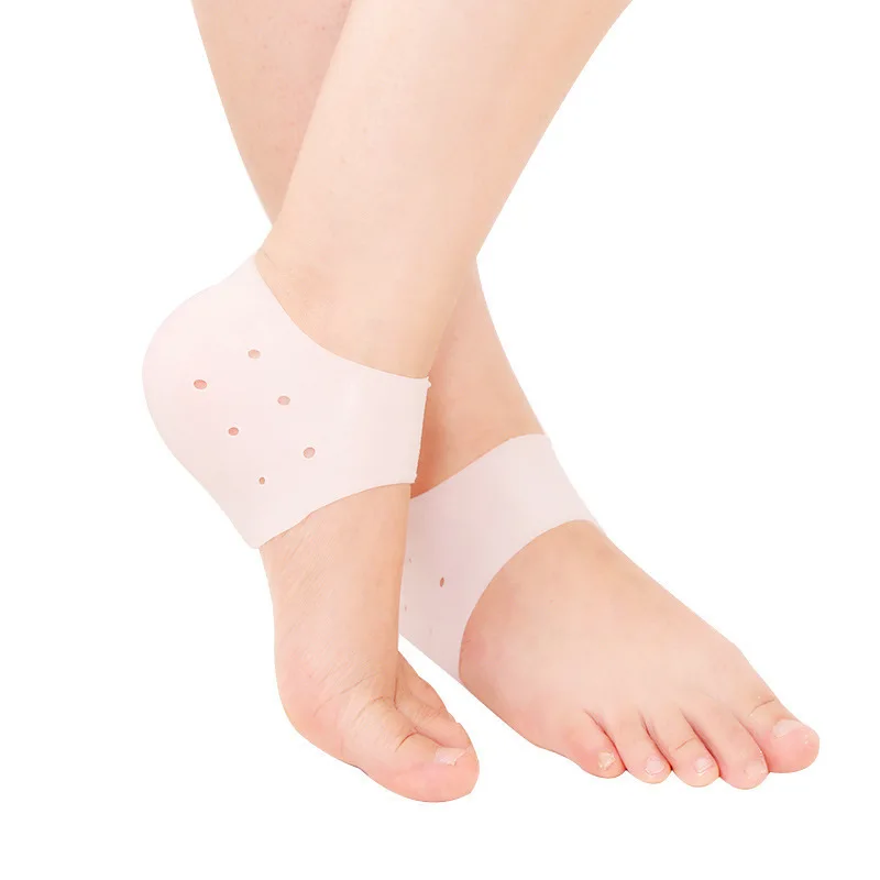 Silicone heel cover for shock absorption and foot protection, wear-resistant heel cover for breathable heel protection