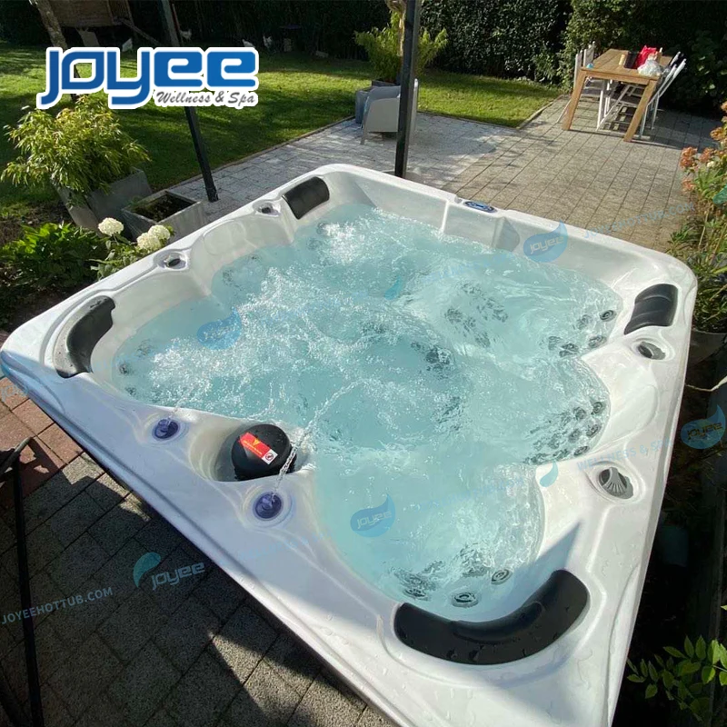 JOYEE 6 Seats Whirlpool Acrylic Balboa Tub Outdoor SPA Hot Tub with spas 74 jets outdoor bathtub in garden balcony