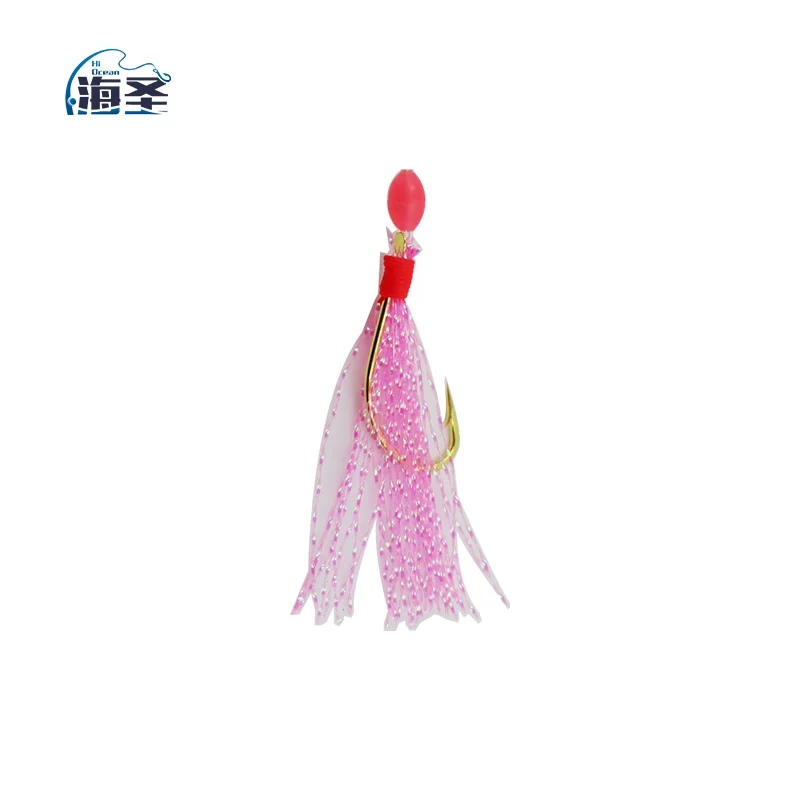 HaiSheng Sea water Fishing bait real fish skin drilling rig sabiki drilling in the dark light Flash Sabiki Rigs