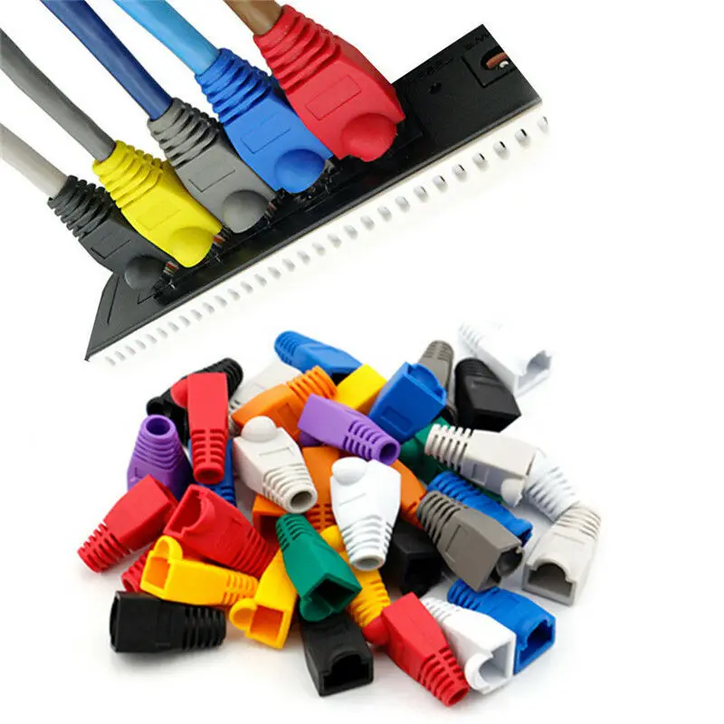 RJ45 Cap Connector Cat5E Cat6 Rj45 Plug Cap Network Cable Strain Relief RJ45 Protect Boots