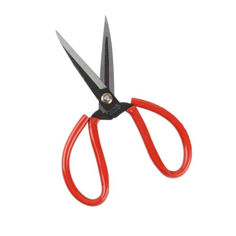 Industrial & DIY Red Sleeve Paper-Cutting Scissors Special Manual Design with Sharp Tip Smooth Edge Home Shearing Plastic Blade