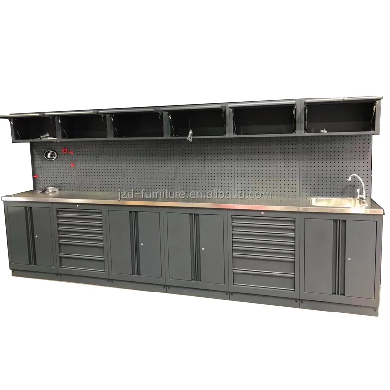Metal garage storage tool cabinet with drawers