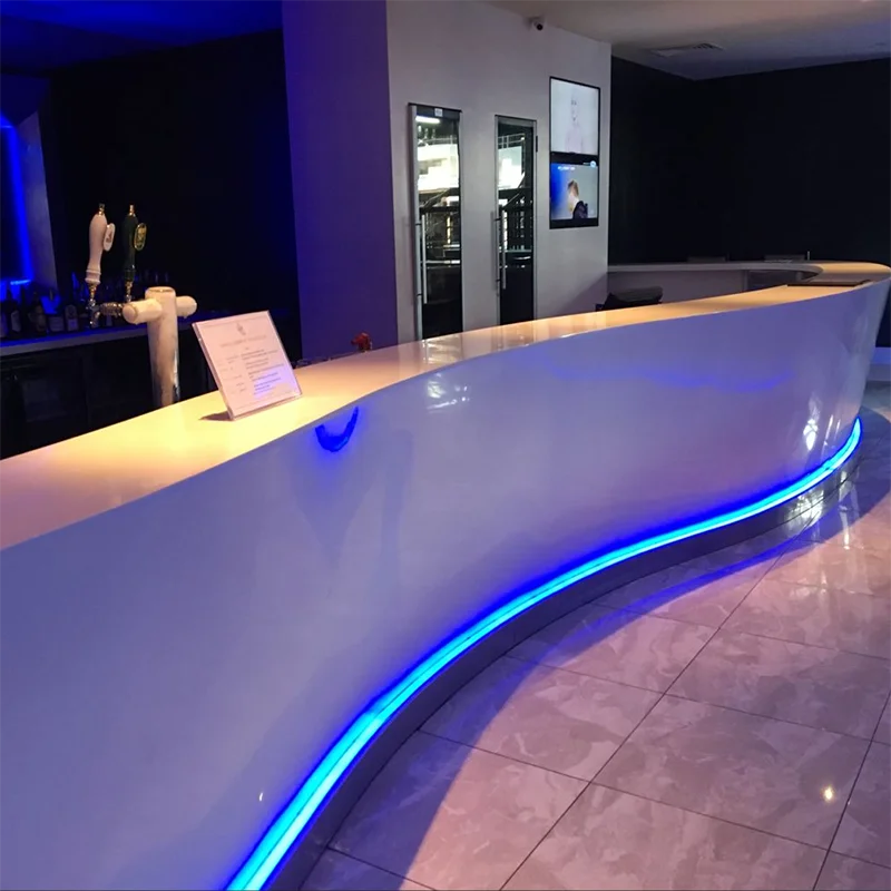 Modular salon furniture comptoir reception table counter round circle pink reception desk for living room secretariat hall