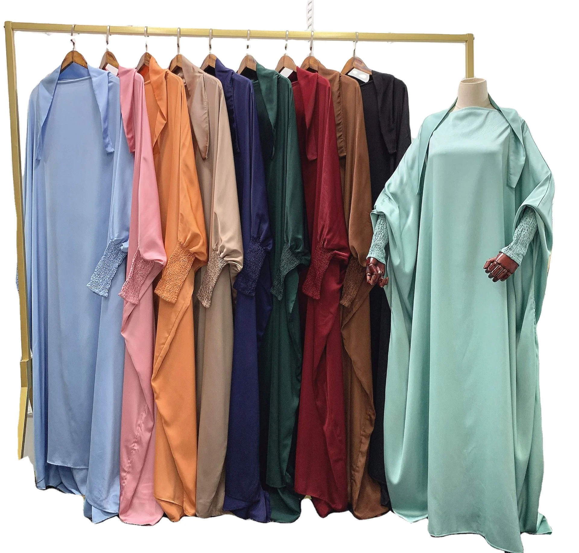2024 Ramadan abaya dubai полный охват молитвенный хиджаб длинный абайский набор цельный женское мусульманское платье Абая