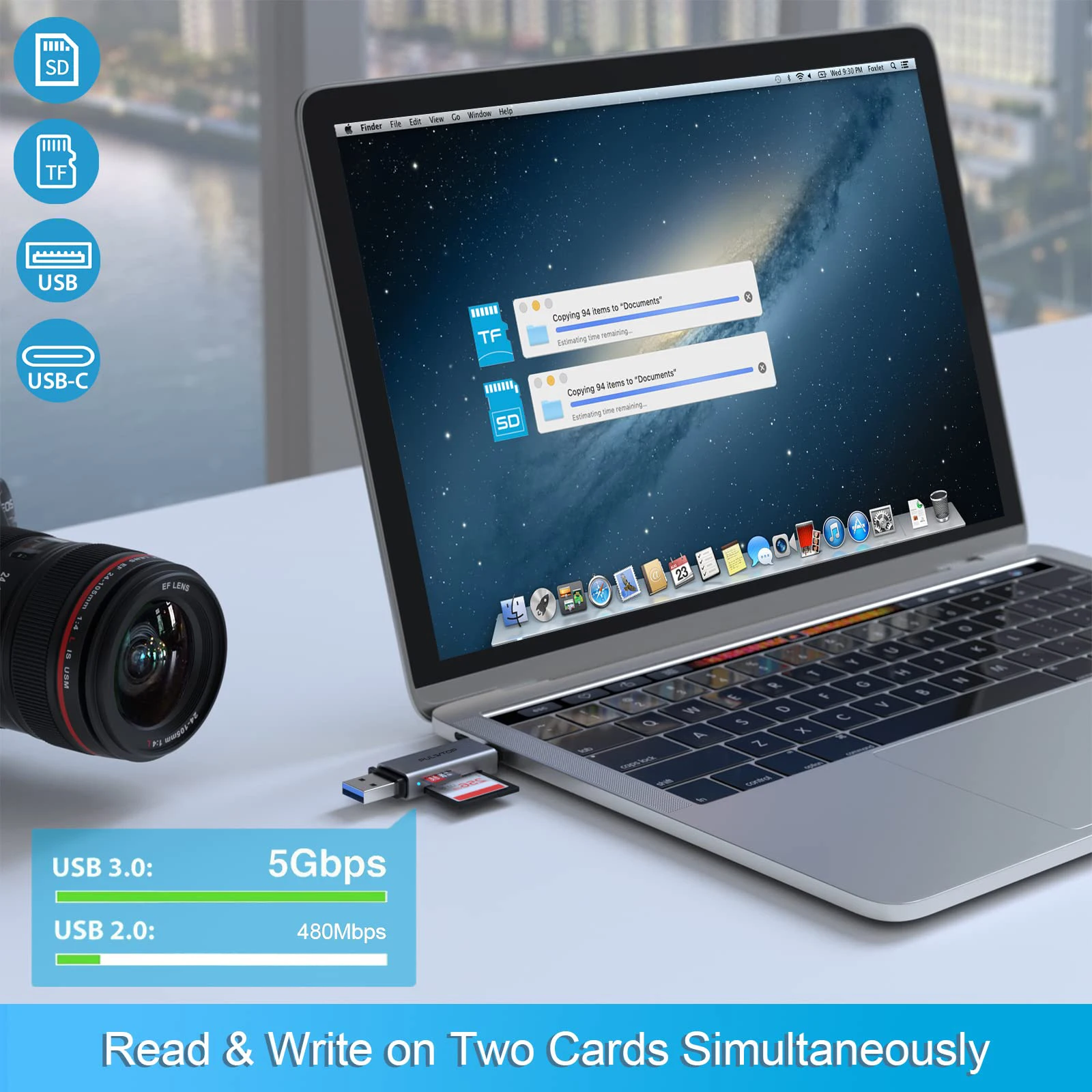 PULWTOP all in 1/all in one/3 in 1 Usb 3.0 Card Reader High Speed SD TF Type C USB C USB OTG Card Reader for Laptop