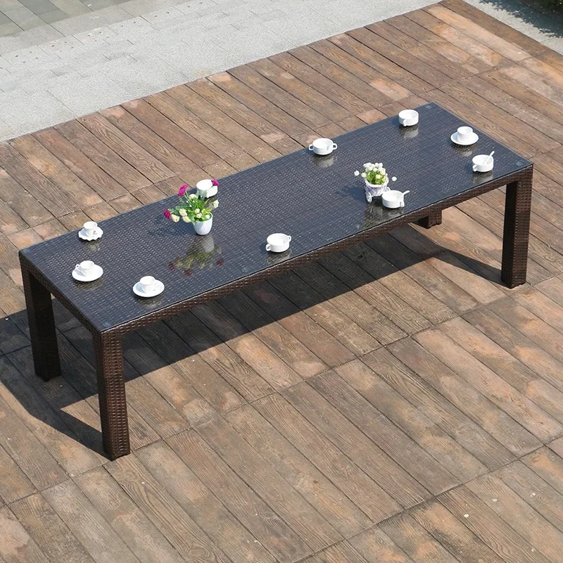Wholesale Outdoor Wicker Furniture Garden Dining Table And Chairs for 10 Seater