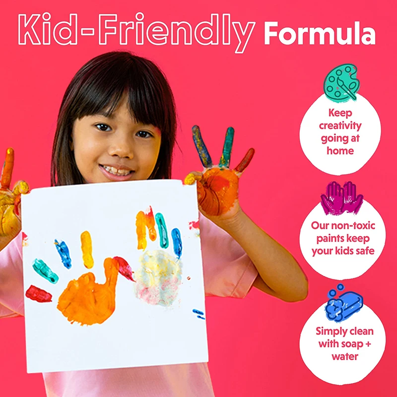 Non-Toxic Craft Paint Christmas Painting Kit 24 Colors Acrylic Paint Set for Art Supplies