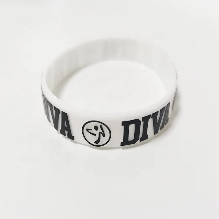 2021 high quality Custom Debossed Logo with Color Fill Ink Silicone Wristband Bracelet
