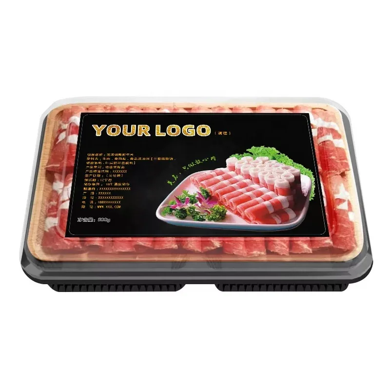 Waterproof Synthetic paper label meat packaging labels freezer resistant oil proof label food grade frozen food meat stickers