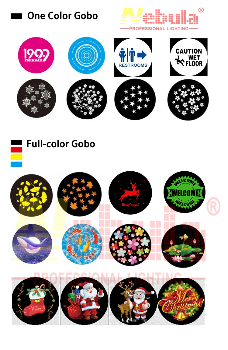 Custom Advertising Logo Gobo Waterproof Lamp Light Make Glass Filter Lens Projector Gobo