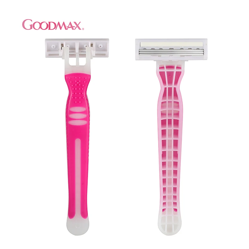 Goodmax High Quality Triple Blade Portable Women Shaving Safety Razor Disposable Razors