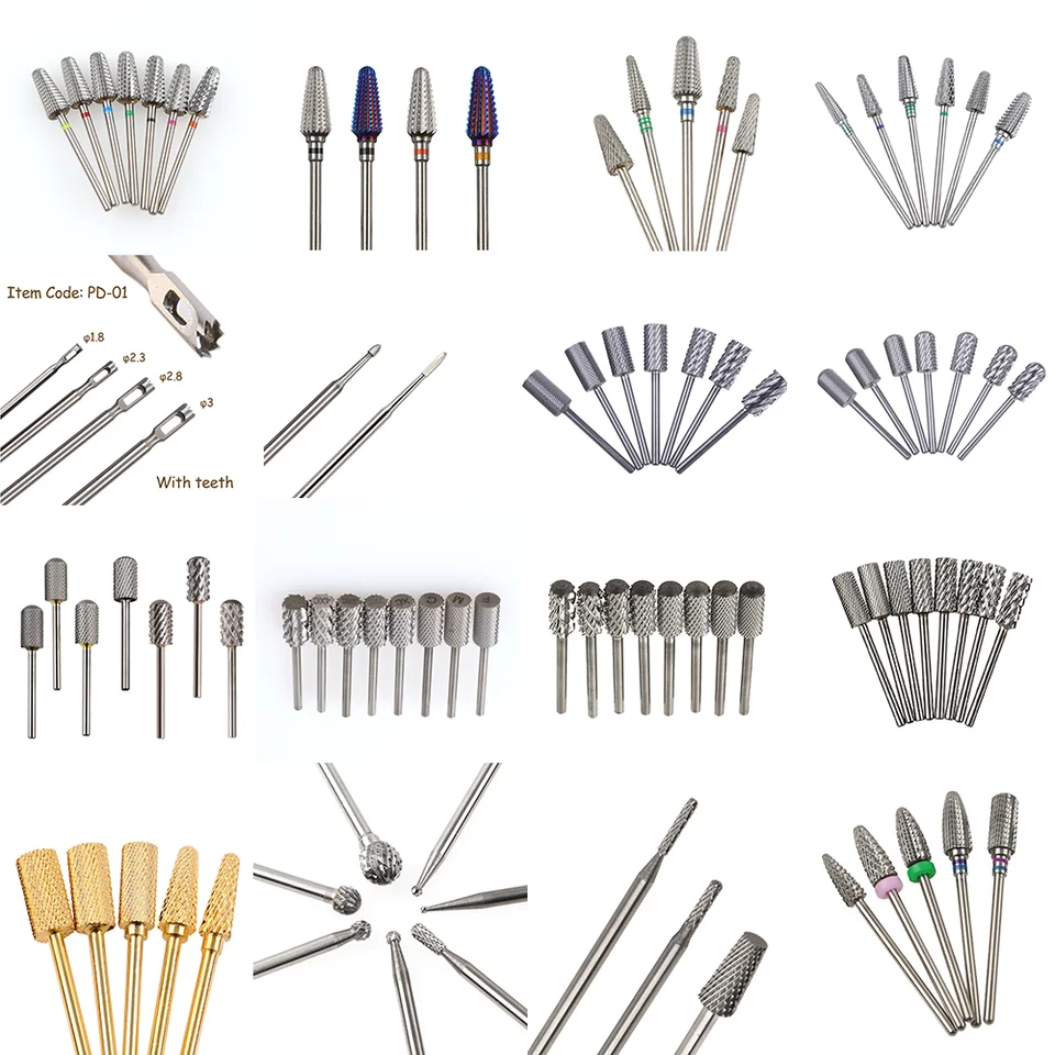 Manicure Pedicure Polish Tool Burr Grinding Cuticle Tungsten Carbide Nail Drill Bit