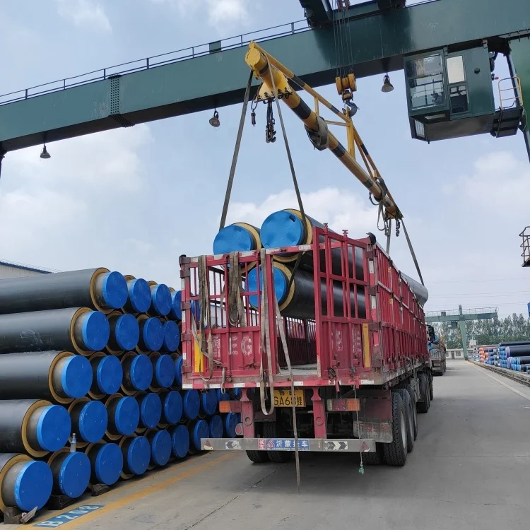 underground API 5L high density polyethylene HDPE polyurethane foam PUR pre-insulated pipe from chinese manufacturer