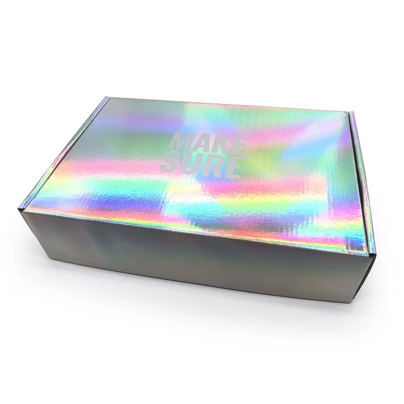 Hologram Shipping Packing Shiny Paper Candle Packaging Boxes 3D Display Holograms Hair Virgin Mailing Printing Gift Hologram Box