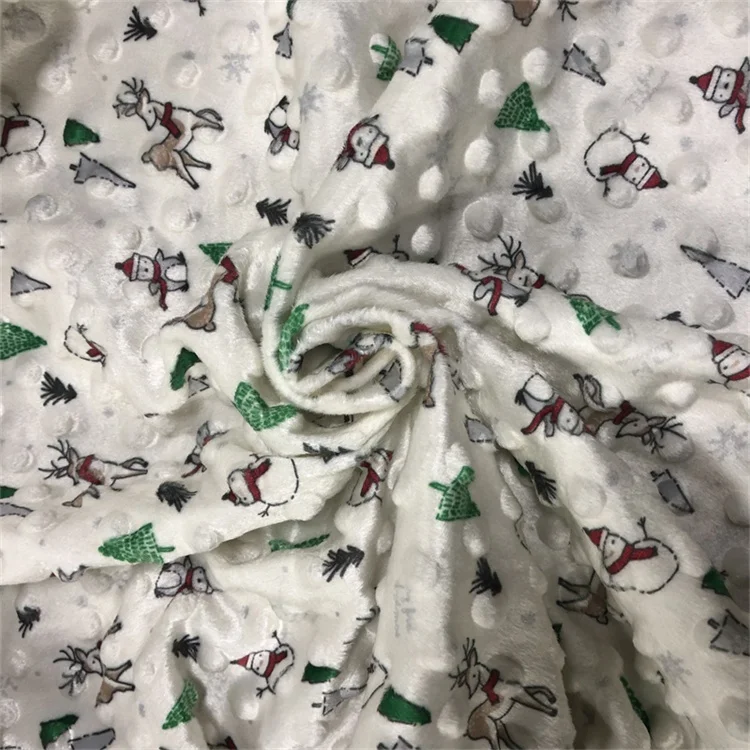 High quality Mink Point fabric Print 100% Polyester Super comfortable soft toy baby blanket fabric