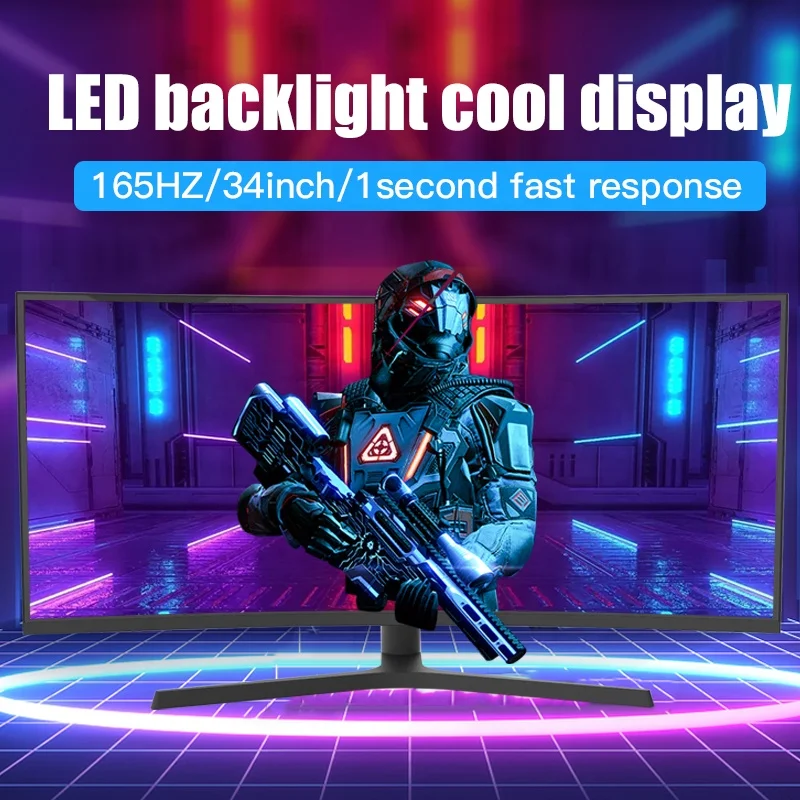 Factory 34 Inch Monitor 3440*1440 165Hz High Definition Desktop Curved Screen Monitor for Gaming