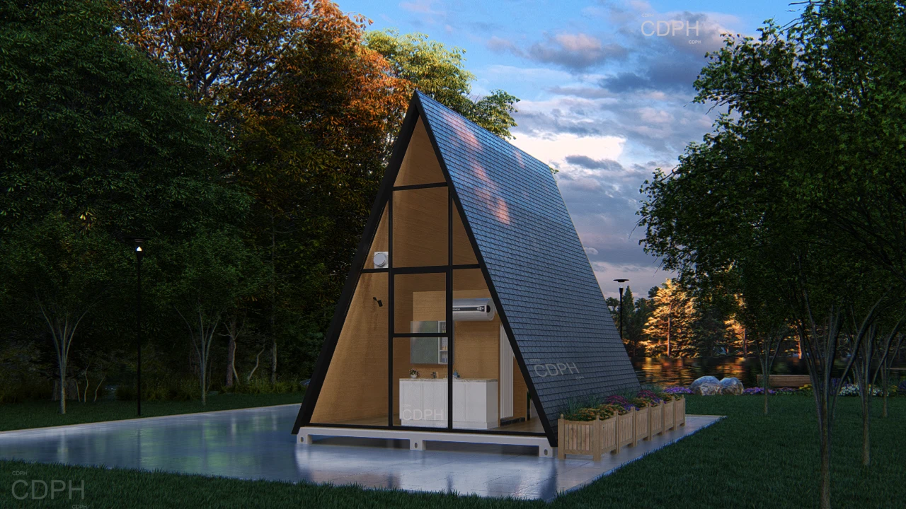 Modern Flat Pack Prefabricated Modular Container Villas Offices Public Toilets Movable Foldable Prefab Triangle Houses