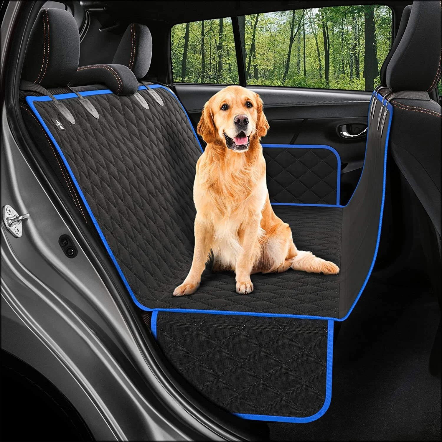 Custom Logo Luxury High Quality Pet Back Seat Protector Waterproof Oxford Black Dog Car Seat Cover For Car Rear Back Seat