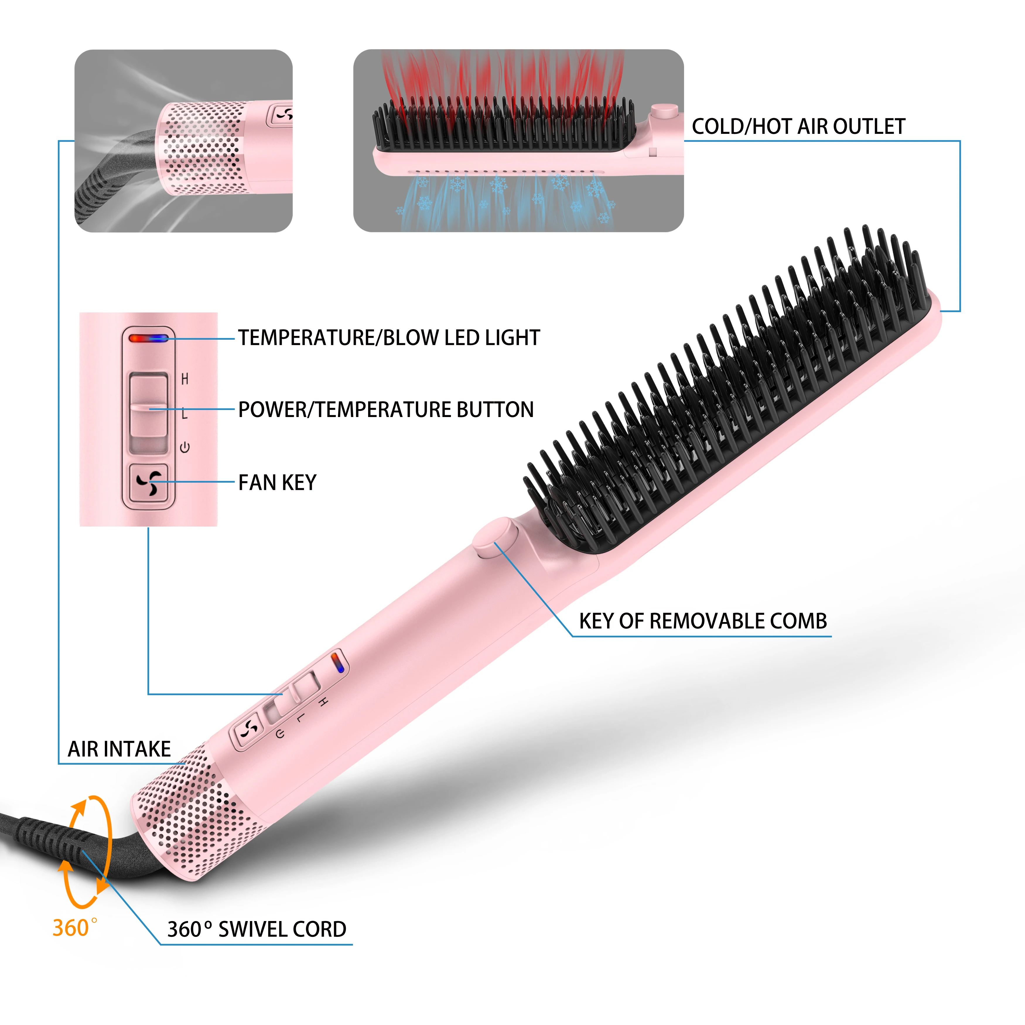Bidisco salon beauty Korean Japan electric ceramic hair straightening brush