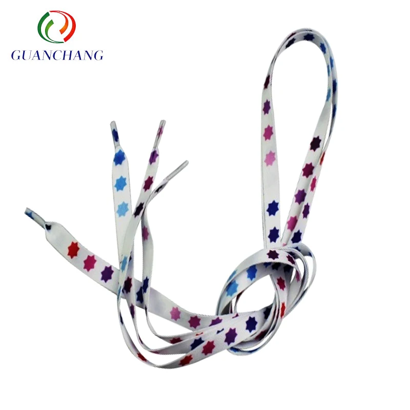 Wholesale high quality custom design your own flat fat polyester printed logo shoe laces bulk elastic shoelace for sneaker