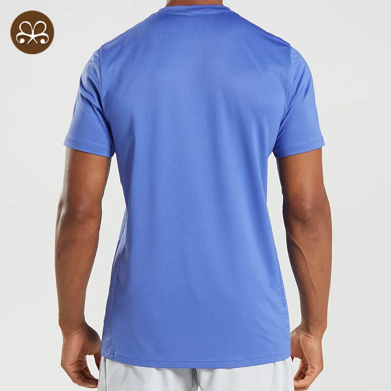 Wholesale Quick Dry Gym Muscle Fit  Mesh T Shirts Breathable Custom Printed Fitness T Shirts Men