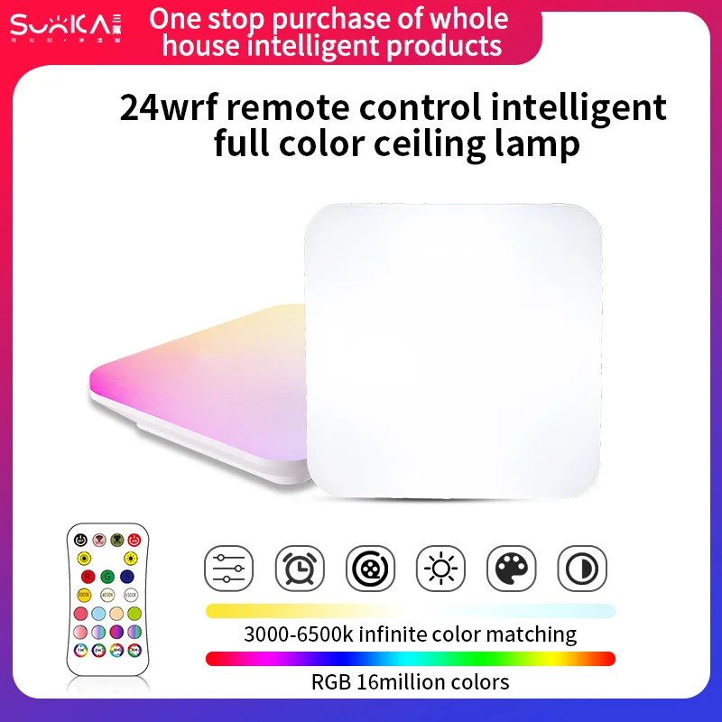 Zigbee Smart Home Sound Control Ultra Thin Panel Led IP68 Color LED Tuya Zigbeeol Wireless Smart Ceiling Light