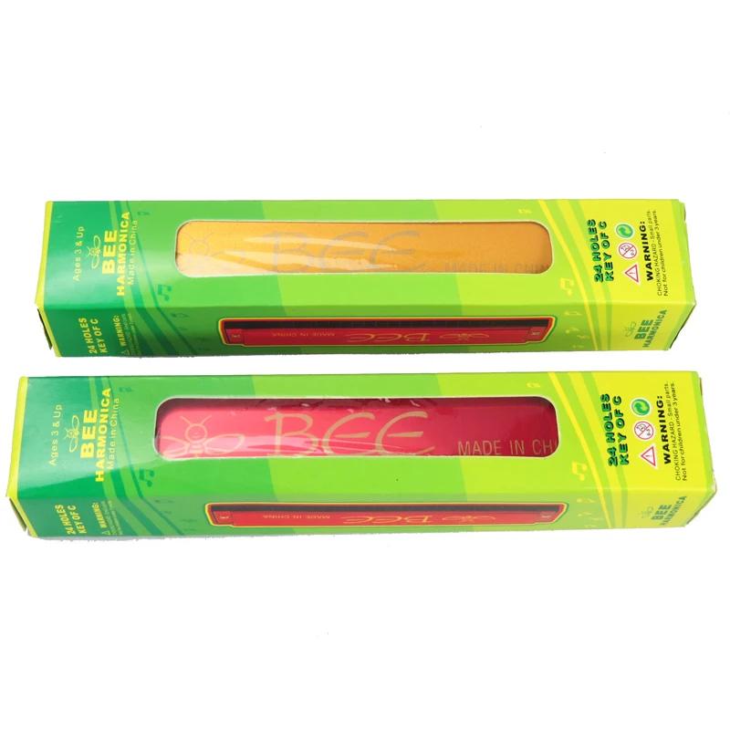 DF24A-1 Bee брендовая гармоника с 24 отверстиями алюминиевая реечная пластина с алюминиевой крышкой игрушечная гармоника для детей